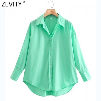 Women Simply Candy Color Casual Slim Poplin Shirts Office Ladies Long Sleeve Blouse